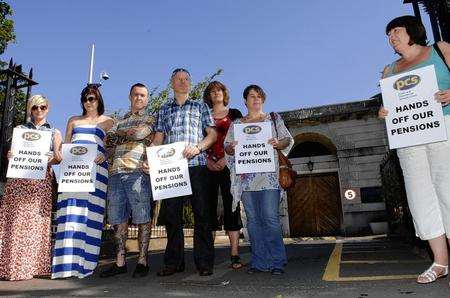 Striking staff outside Canterbury Prison