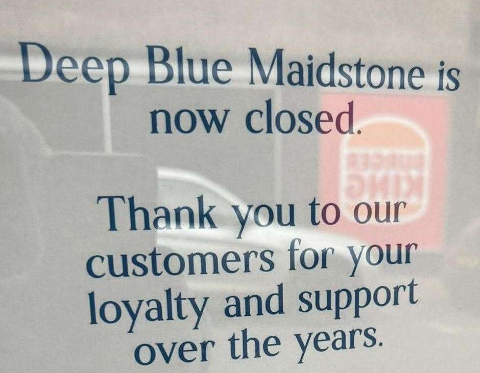 A sign has appeared on the front door informing customers of the closure