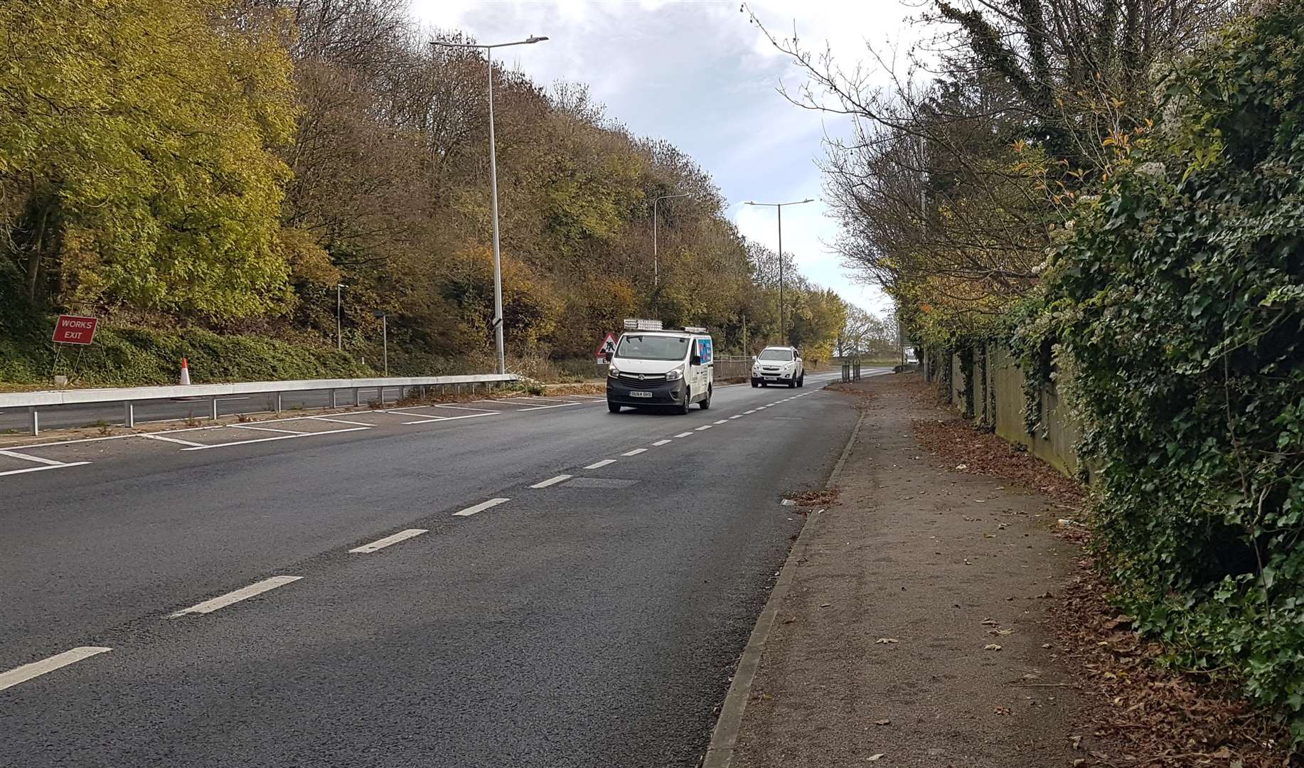 The scene of the collision on Dover Hill, Folkestone