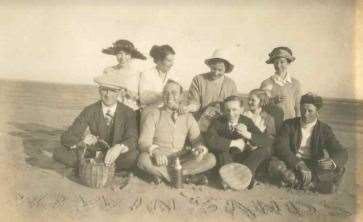 A summer picnic around 1920 on the Goodwin Sands