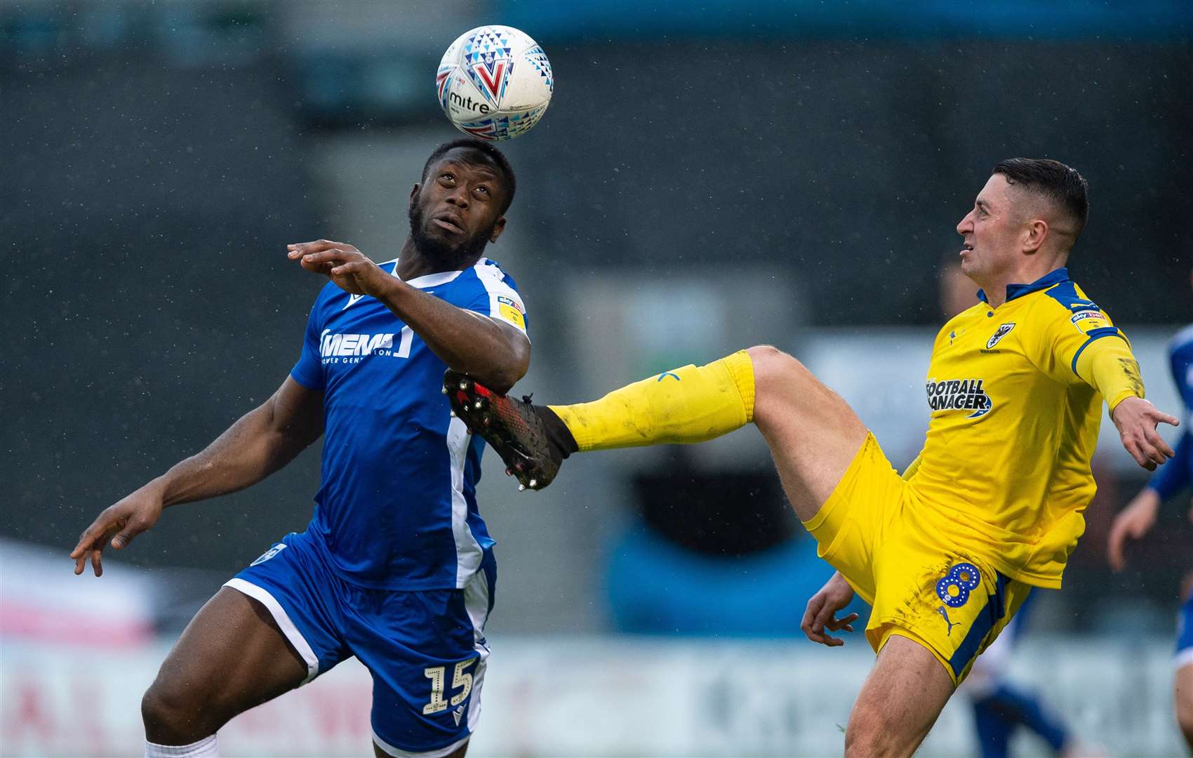John Akinde, left, has turned down a move to League 2 Bristol Rovers. Picture: Ady Kerry