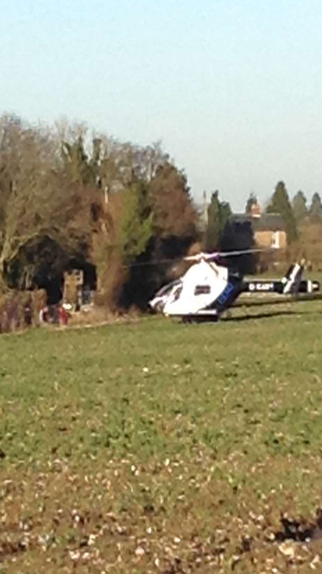 The air ambulance was called to the collision