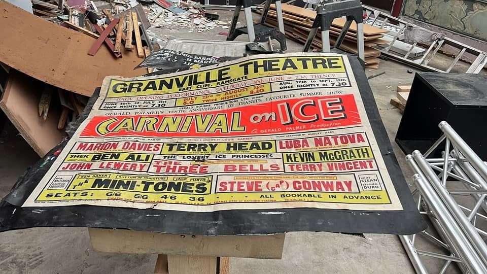A 1960s carnival poster has been uncovered during the renovation. Picture: The Granville Theatre