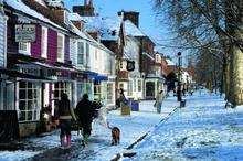 Tenterden high street in the snow