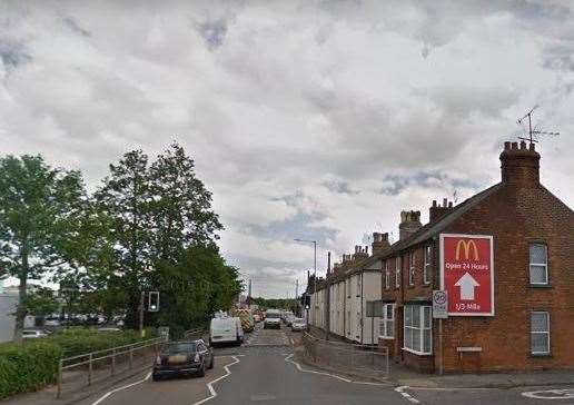 The window of a bus was smashed in Sturry Road, Canterbury. Picture: Google Street View
