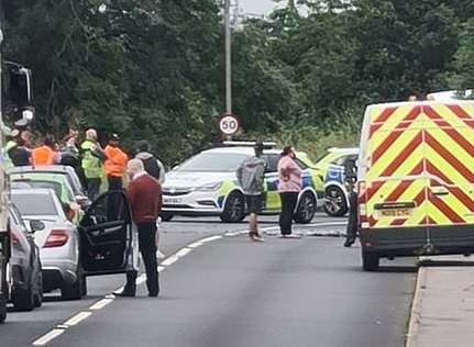 The crash involved a van and a car. Picture: John Lenton