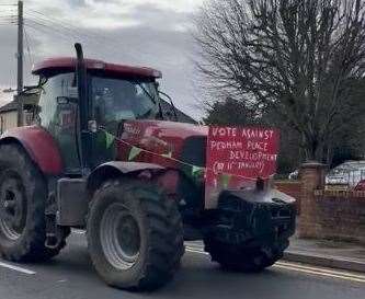 There was a tractor parade in protest against the garden village scheme