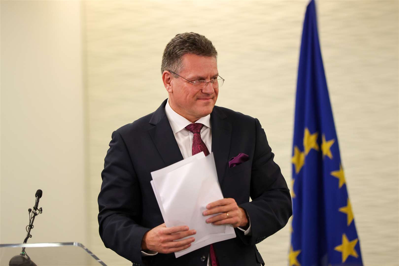 Mr Sefcovic, speaking in London earlier (Hollie Adams/PA)