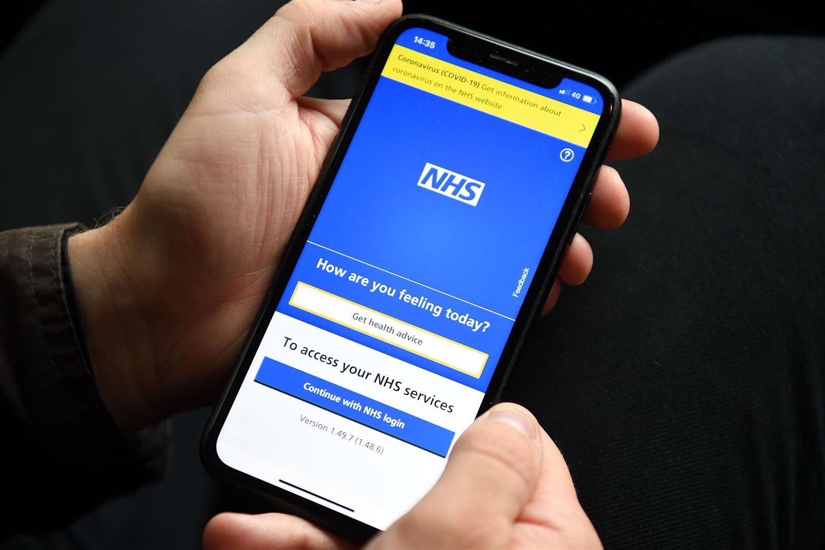 The NHS app, used to show a person’s vaccination status and Covid Pass (Kirsty O’Connor/PA)