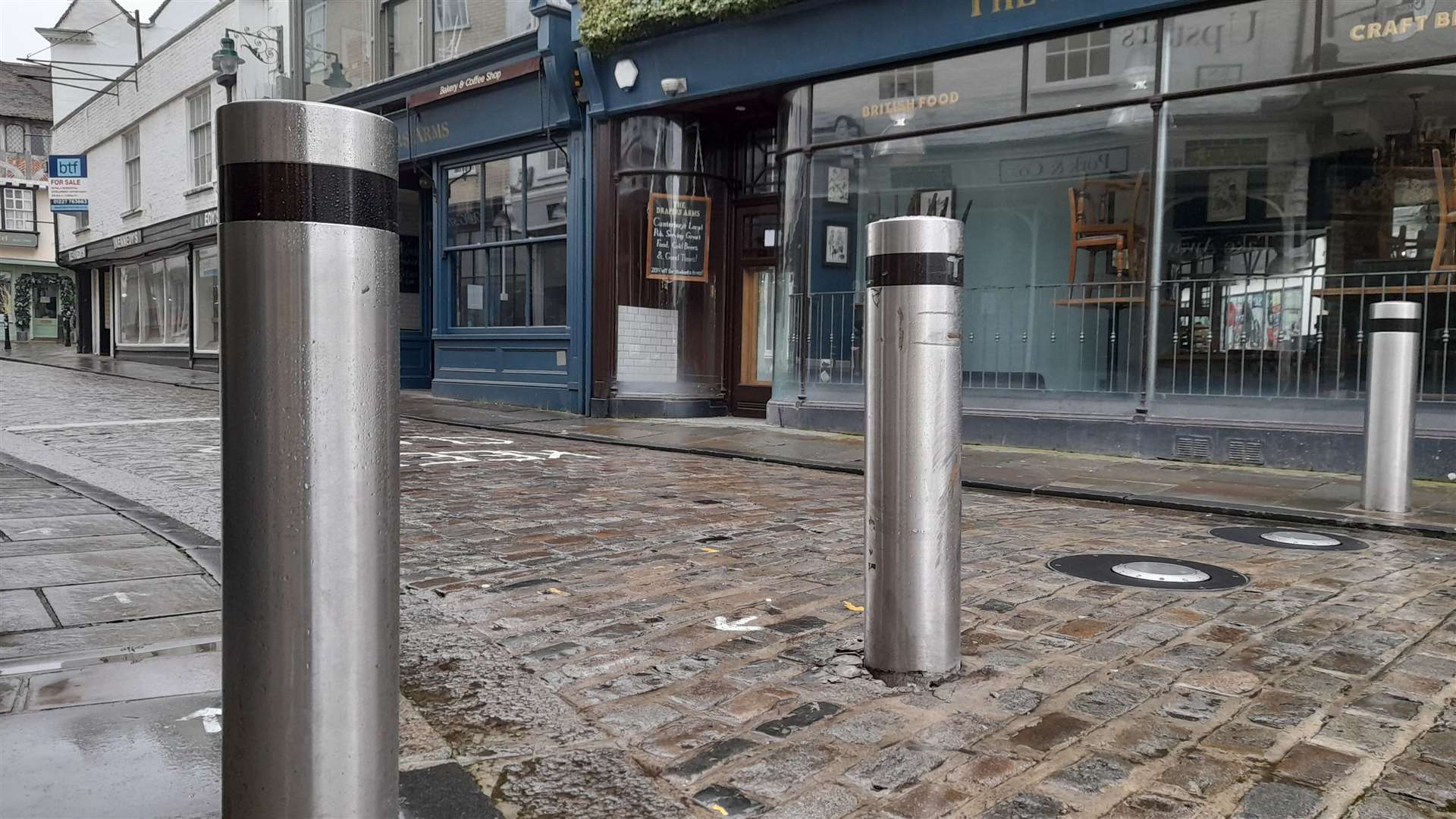 The bollards in operation in Canterbury