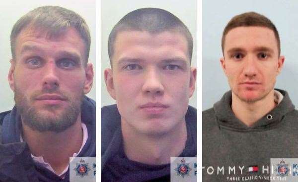 Alminas Satas, Maksims Seluks and Olgierd Golubovski were locked up last month. Picture: Kent Police