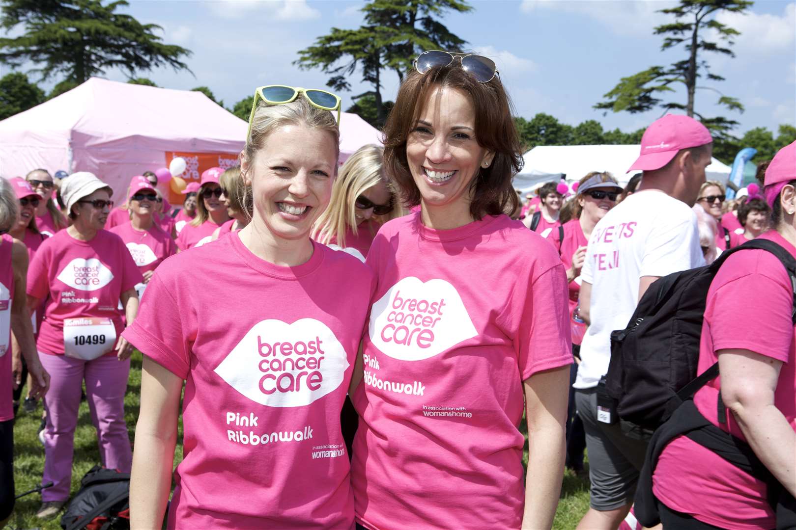 Kelly with Andrea McLean at last year’s Pink Ribbonwalk in London
