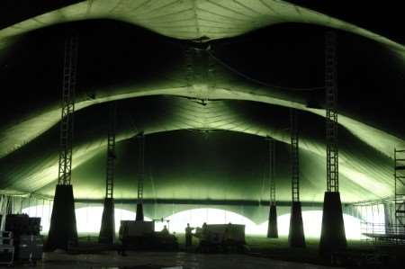 The main tent of the Big Weekend - now filling up with thousands of fans. Picture by Matthew Walker