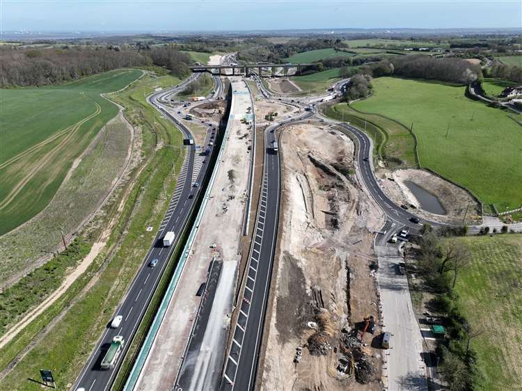 Picture of the under-construction Stockbury Flyover project, taken last month. Picture: Phil Drew