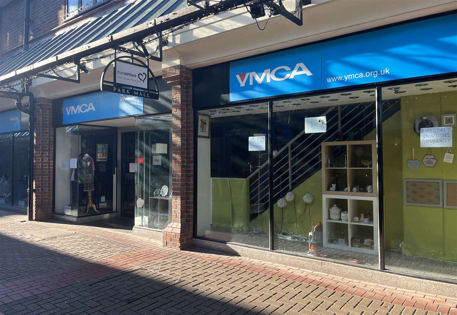 The YMCA charity shop in Park Mall has now shut for good