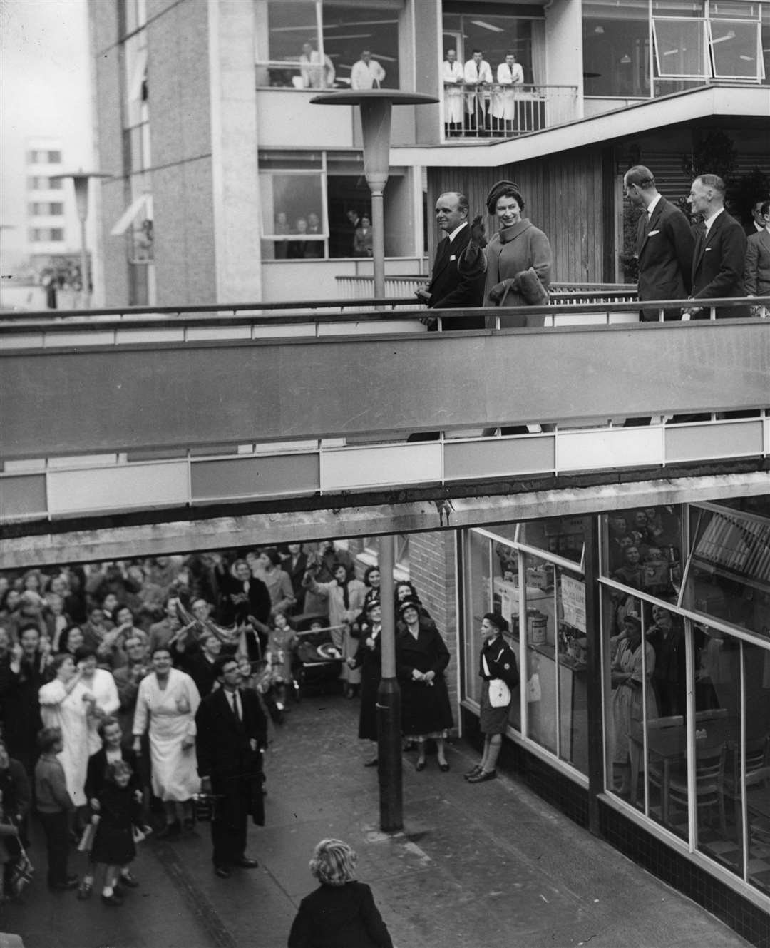 Harlow, a new town in Essex, during the then Queen’s visit (Archive/PA)