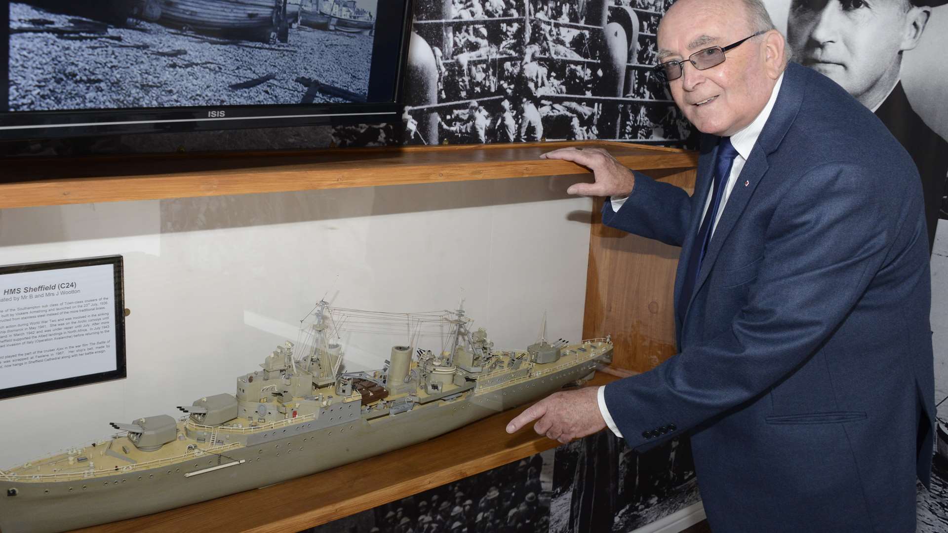Barry Wootton donated the model of HMS Sheffield