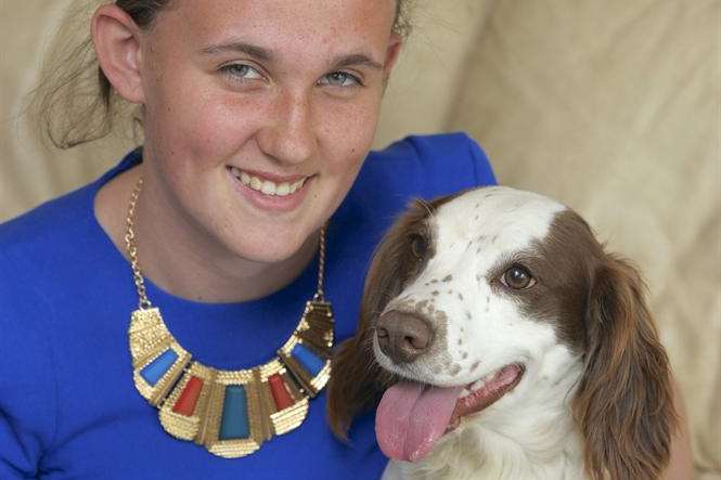 Rochester teenager Zoe Flynn at home with Lilly