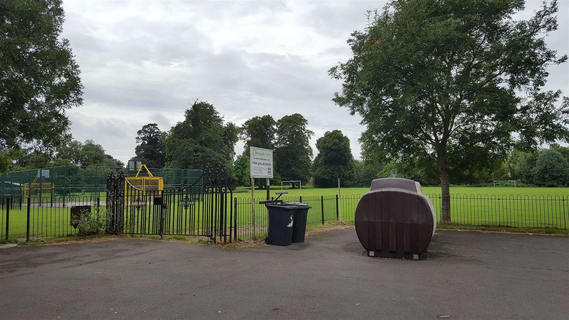 East Malling Recreation Field after it was closed by armed police