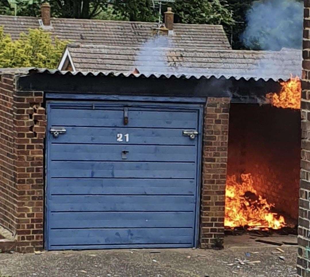 The garage fire was off Seagull Road in Strood