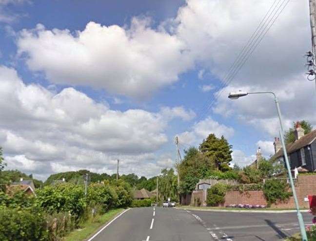 A driver fled after crashing into a telegraph pole in Plain Road, Brabourne Lees. Stock picture: Google Street View