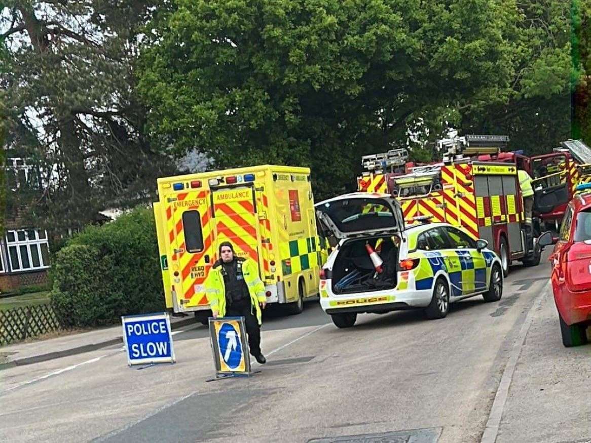 Sutton Road in Langley has been shut by police following a crash. Picture: Anthony Spencer