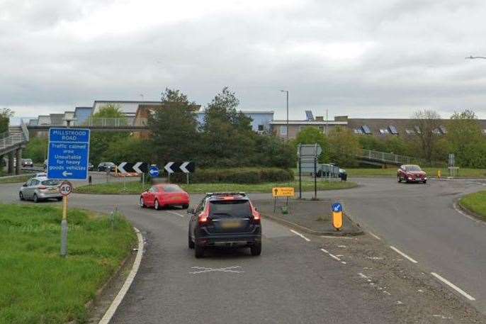 The Old Thanet Way was closed near Millstrood Road following a four-car crash. Pic: Google