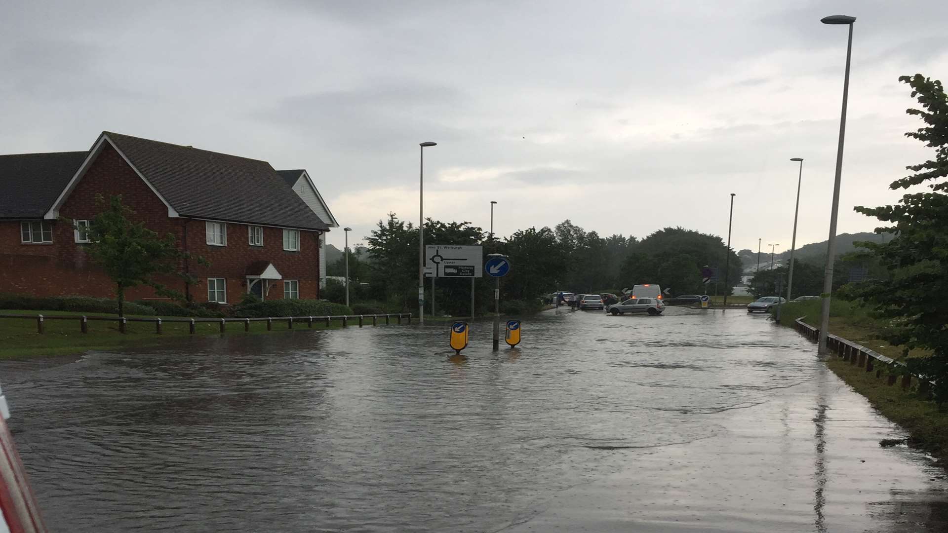 Flooding at Hoo Road, near the Liberty Park housing estate