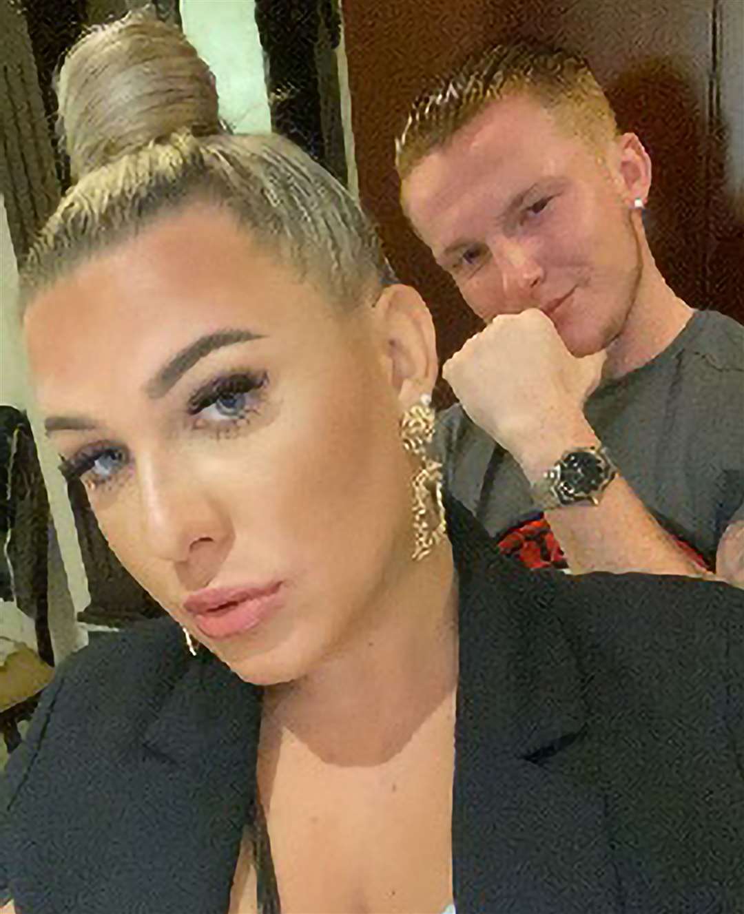 Georgia Haynes and her boyfriend Bradley on holiday in Corfu amid the passport ordeal which threatened her coming home. Picture: Georgia Haynes