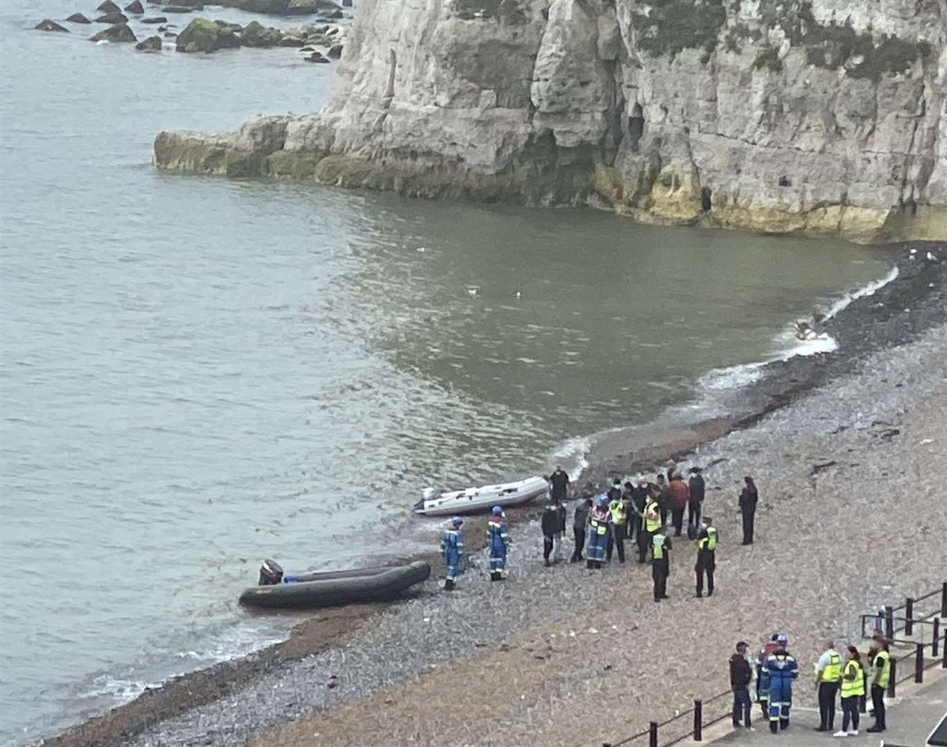 Ms Elphicke says a second boat came ashore shortly afterwards. Picture: Twitter/@NatalieElphicke (40621993)