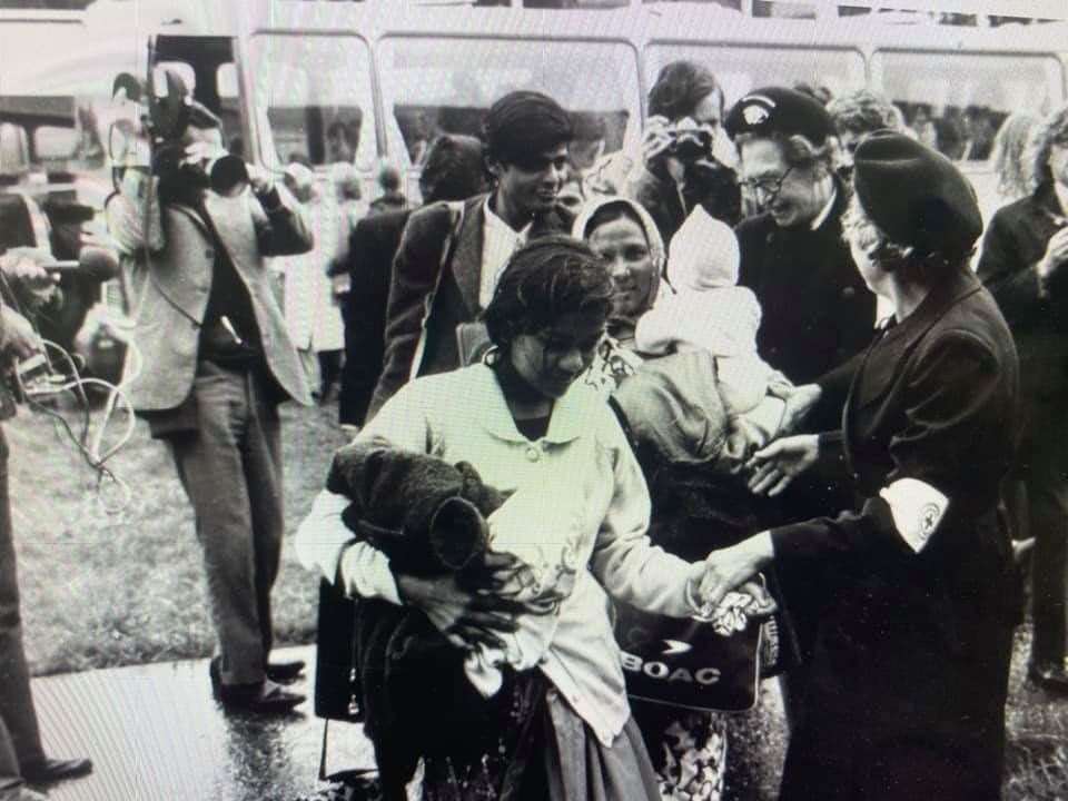 Ugandan Asian arrive in Britain in 1972