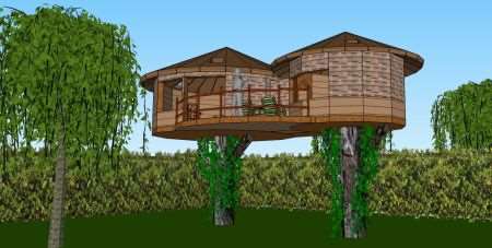 Plans for the treehouse chalet at Honey Cottage, Blean