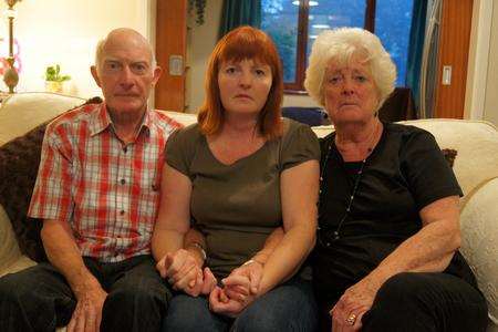 Simone with her parents Leon and Jeanette Vintiner, who flew over from Spain for their son Haydyn Vintiner’s funeral