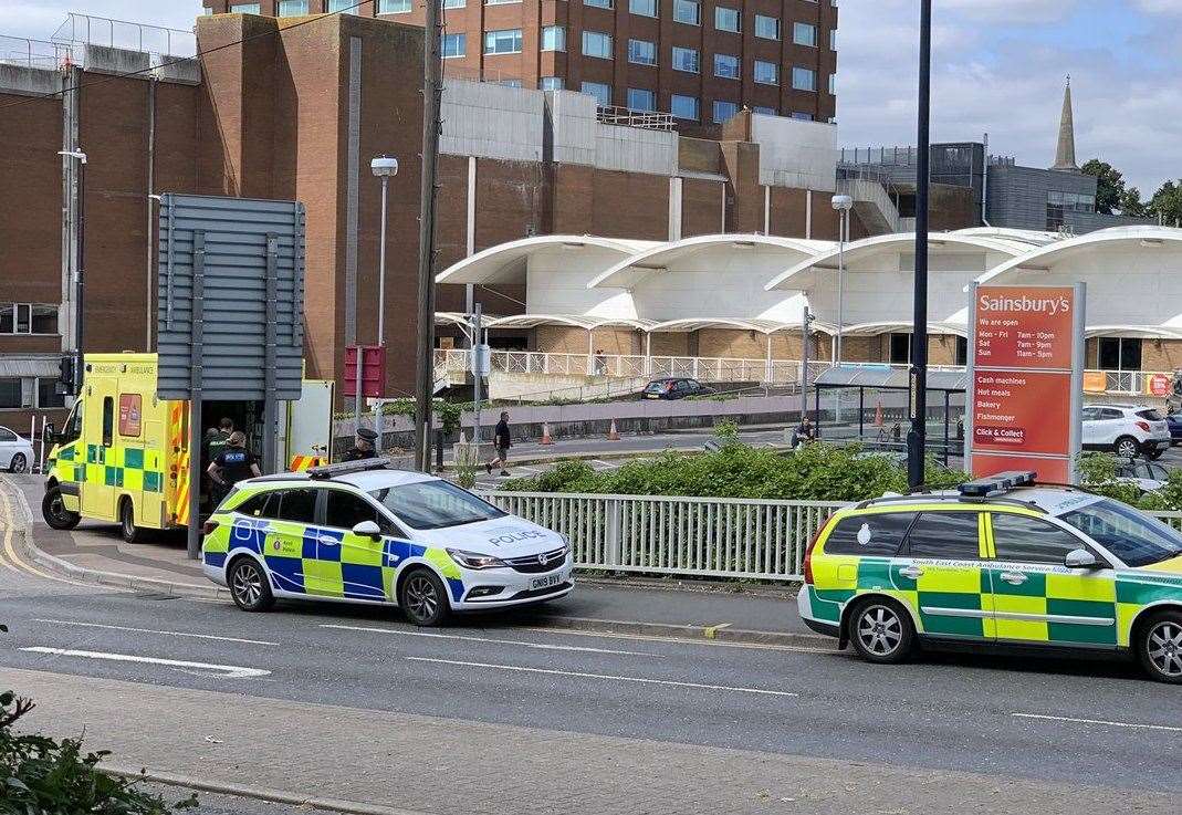 Emergency services in Romney Place, Maidstone. Picture: Graham Jarvis