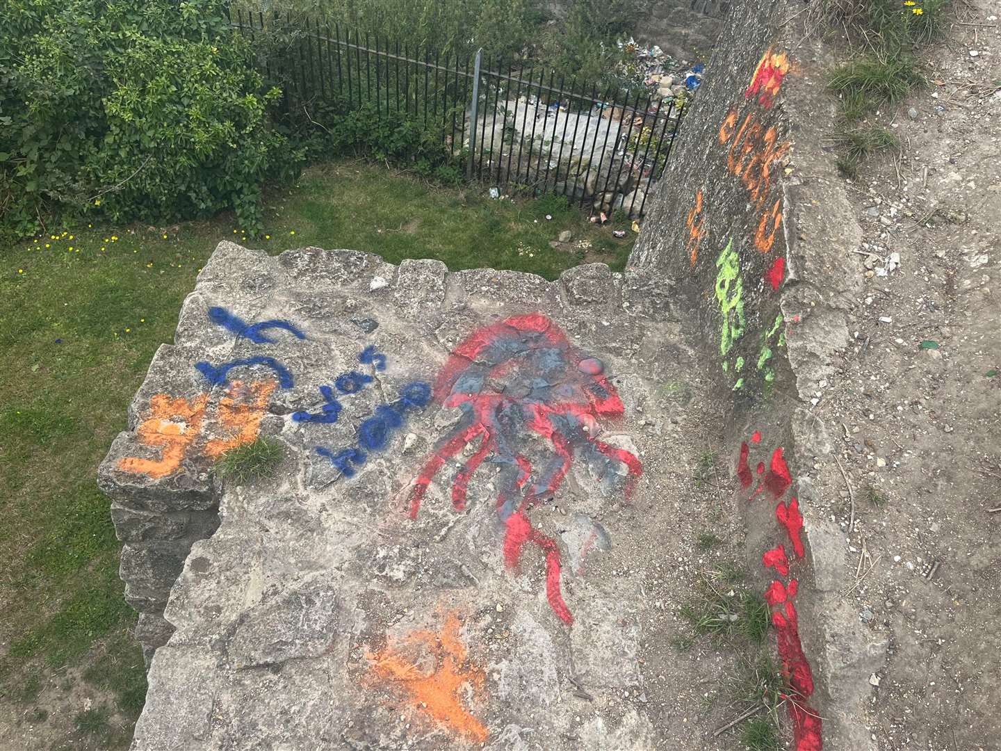 One resident described the graffiti on the castle as 'despicable'