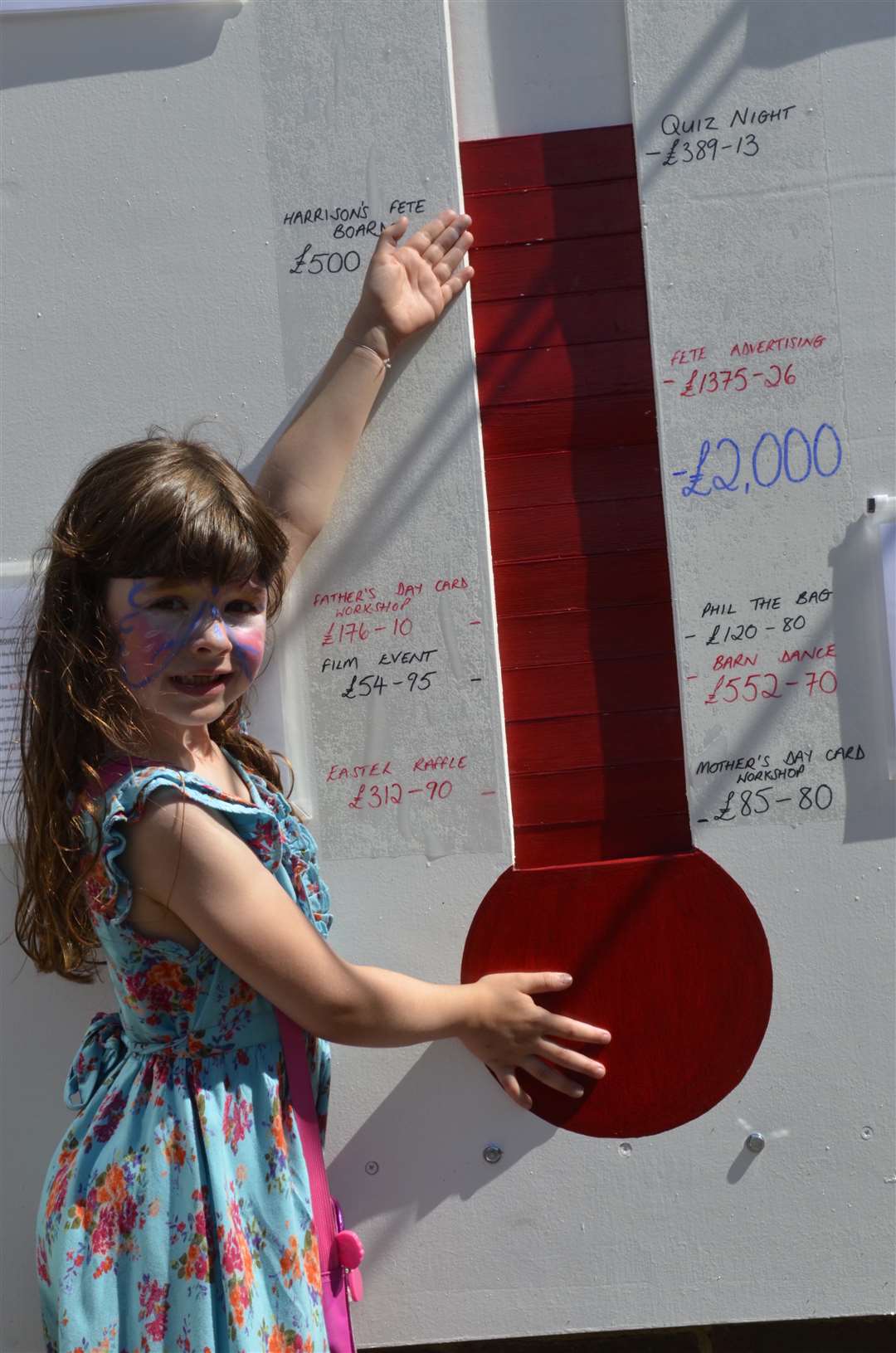 Plotting the pennies... Phoebe Partridge, pictured in 2015, with the school's fundraising efforts at the time.