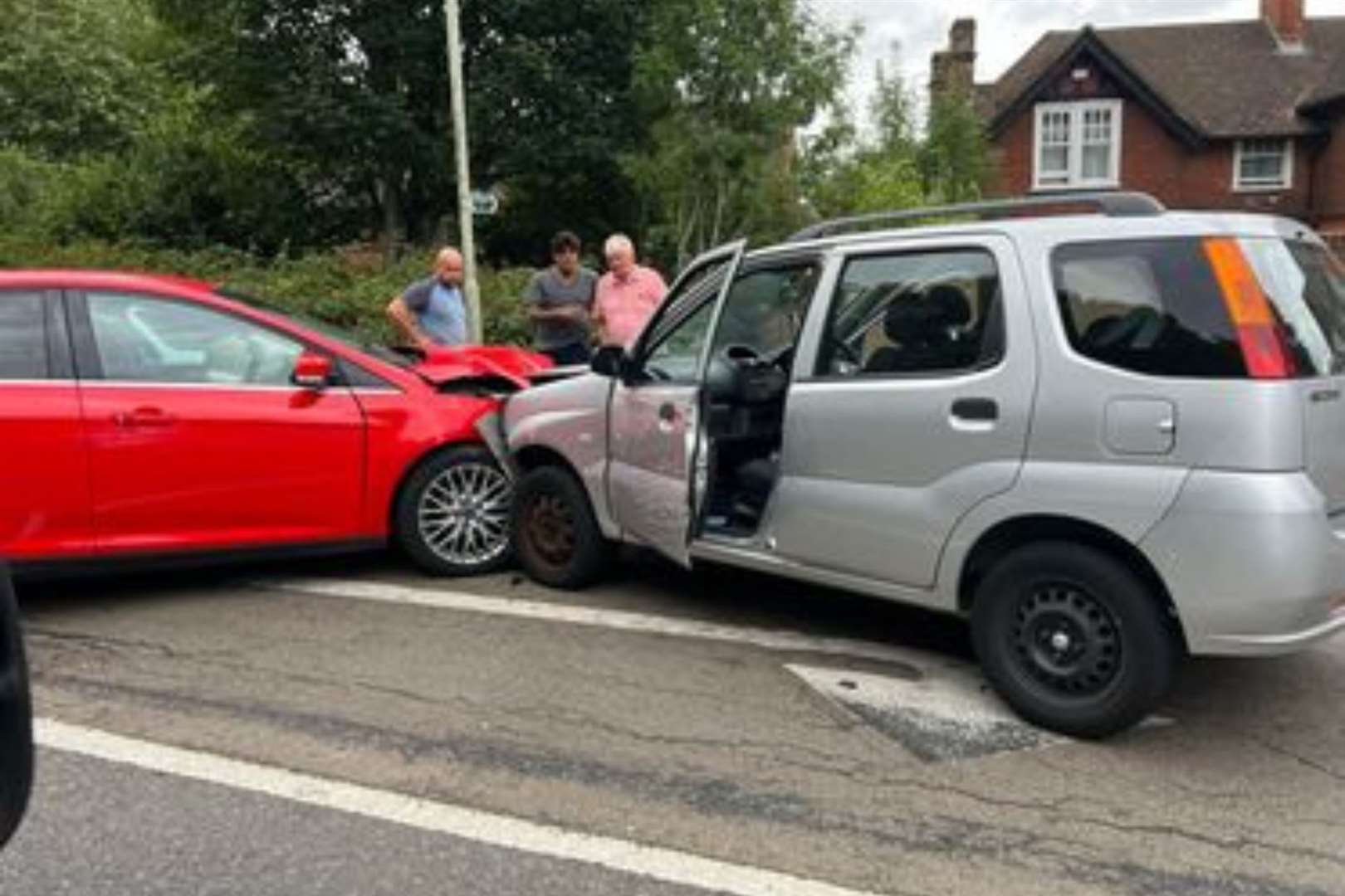Traffic is building following this incident in Canterbury Road. Picture: Chris Wilkins