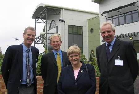 Ann Widdecombe opens Tolherst Court with, from left, Tom Sheldon, John Hawkins and Ralph Congreve, directors of Turkey Mill investments
