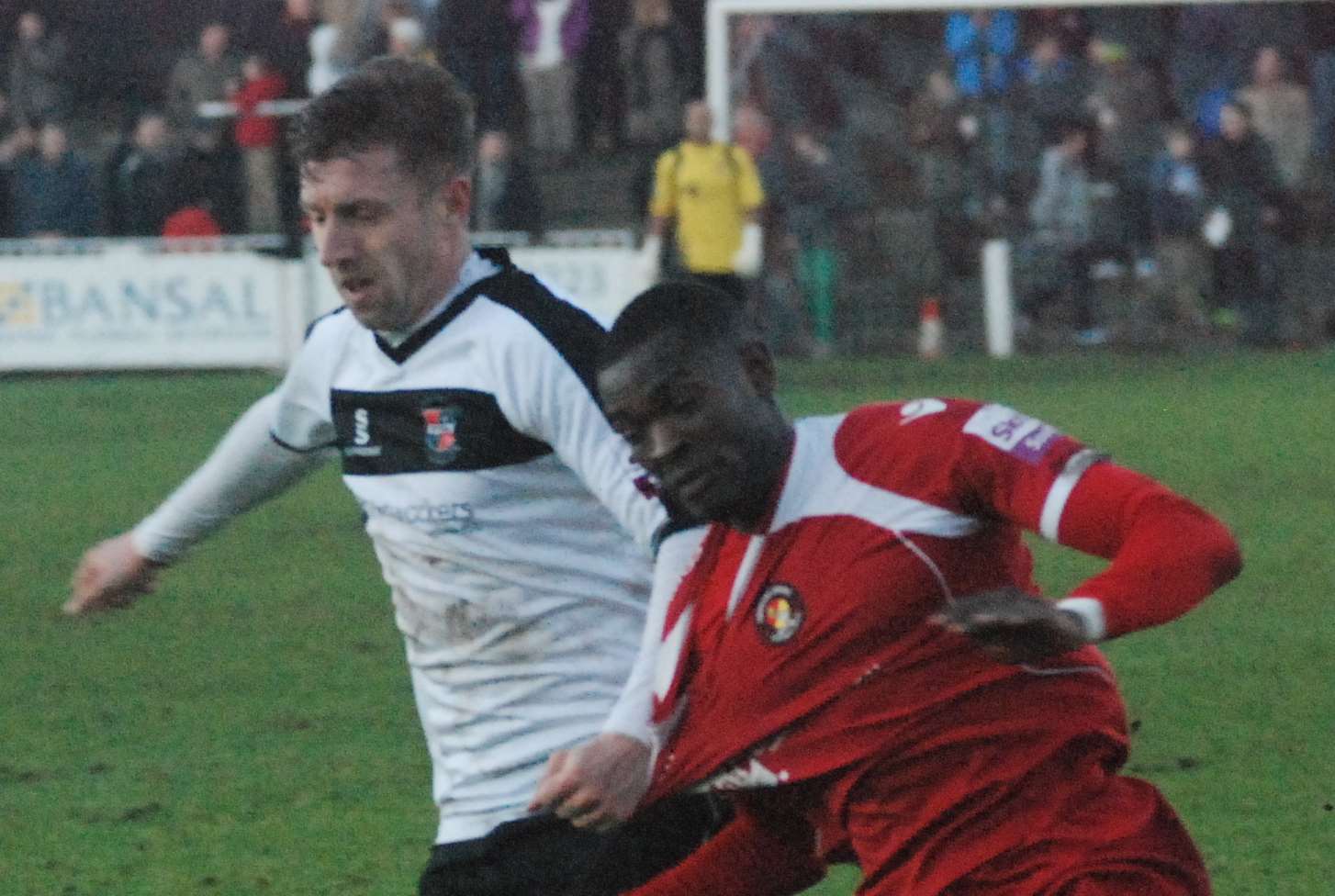Dean Pooley gets to grips with Anthony Cook (Pic: Paul Jarvis)