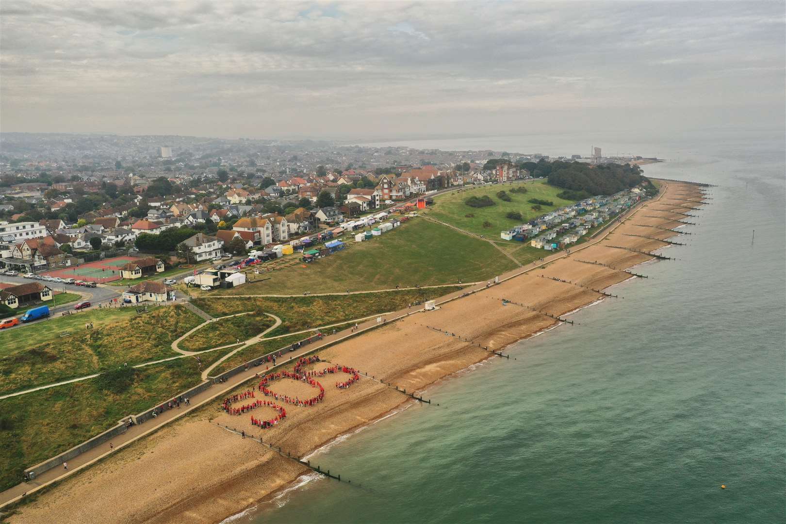A protest over the sewage scandal on Tankerton beach. Picture: Tom Banbury @tombanbury