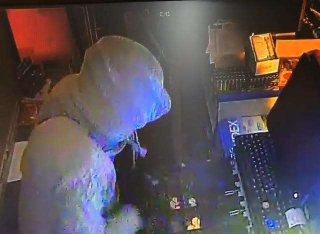 CCTV image of the break-in at Carter's Newsagents, Faversham.