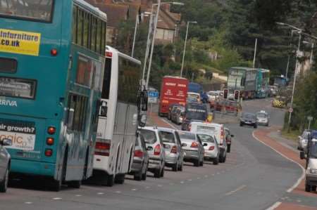 Traffic misery on London Road, Larkfield