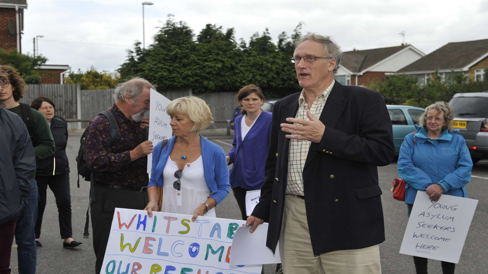Whitstable MP Julian Brazier speaks outside Seasalter Christian Centre. Picture: Tony Flashman