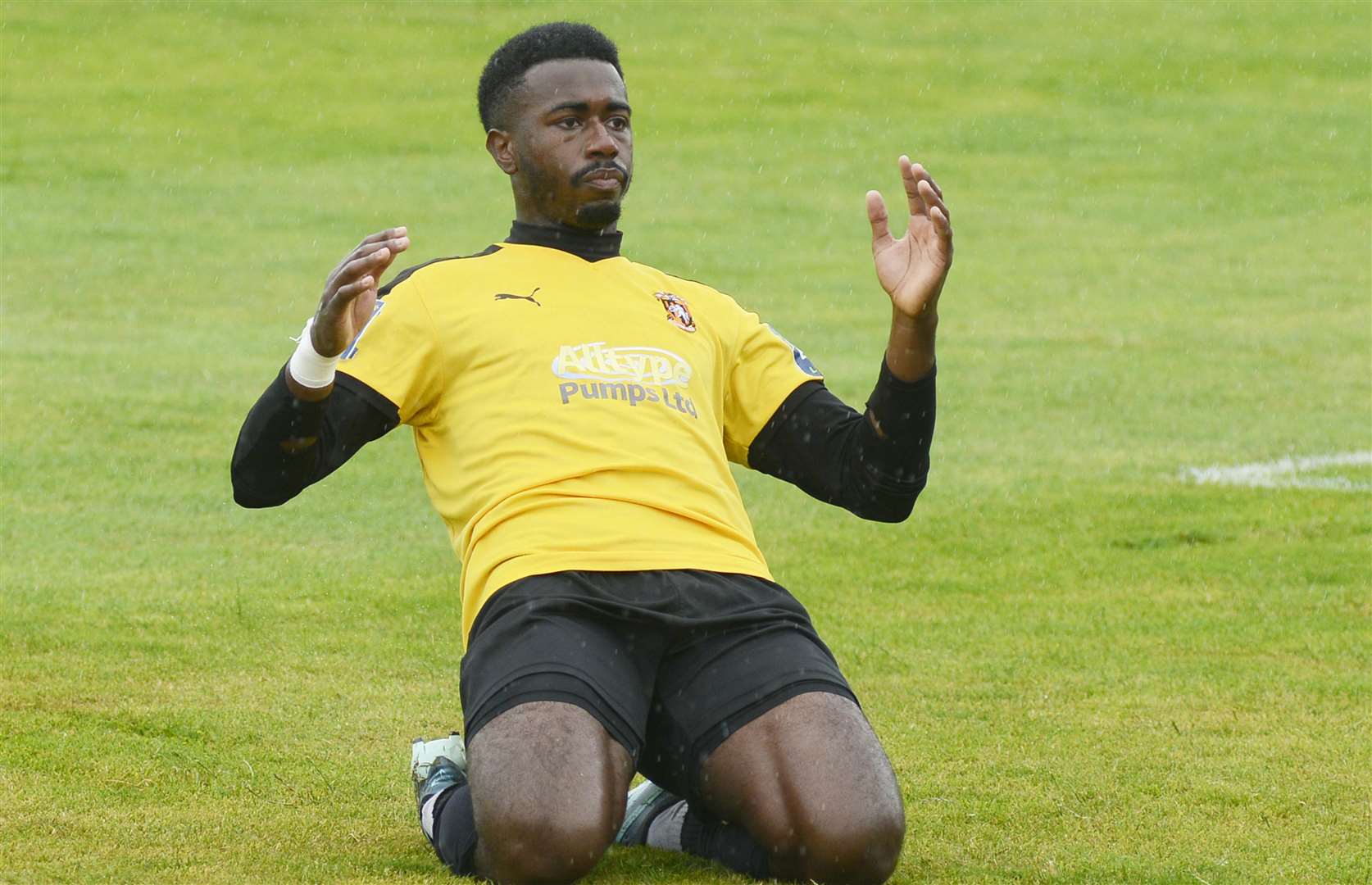 Ira Jackson scored a hat-trick for Folkestone at Bognor on Saturday. Picture: Paul Amos