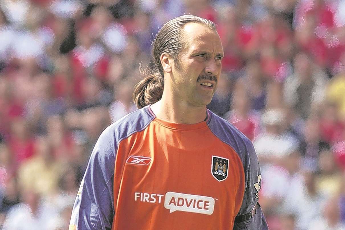David Seaman, pictured in his footballing days, will be opening the ice rink at Eastwell Manor with his wife Frankie Poultney, Celebrity Dancing On Ice star Picture: Grant Falvey