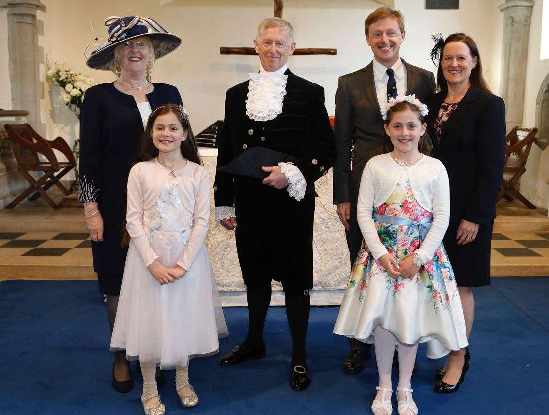 John Weir with wife Beverley, son James, his wife Alison, and grand-daughters, Abigail and Jenny. Picture by Roger Vaughan