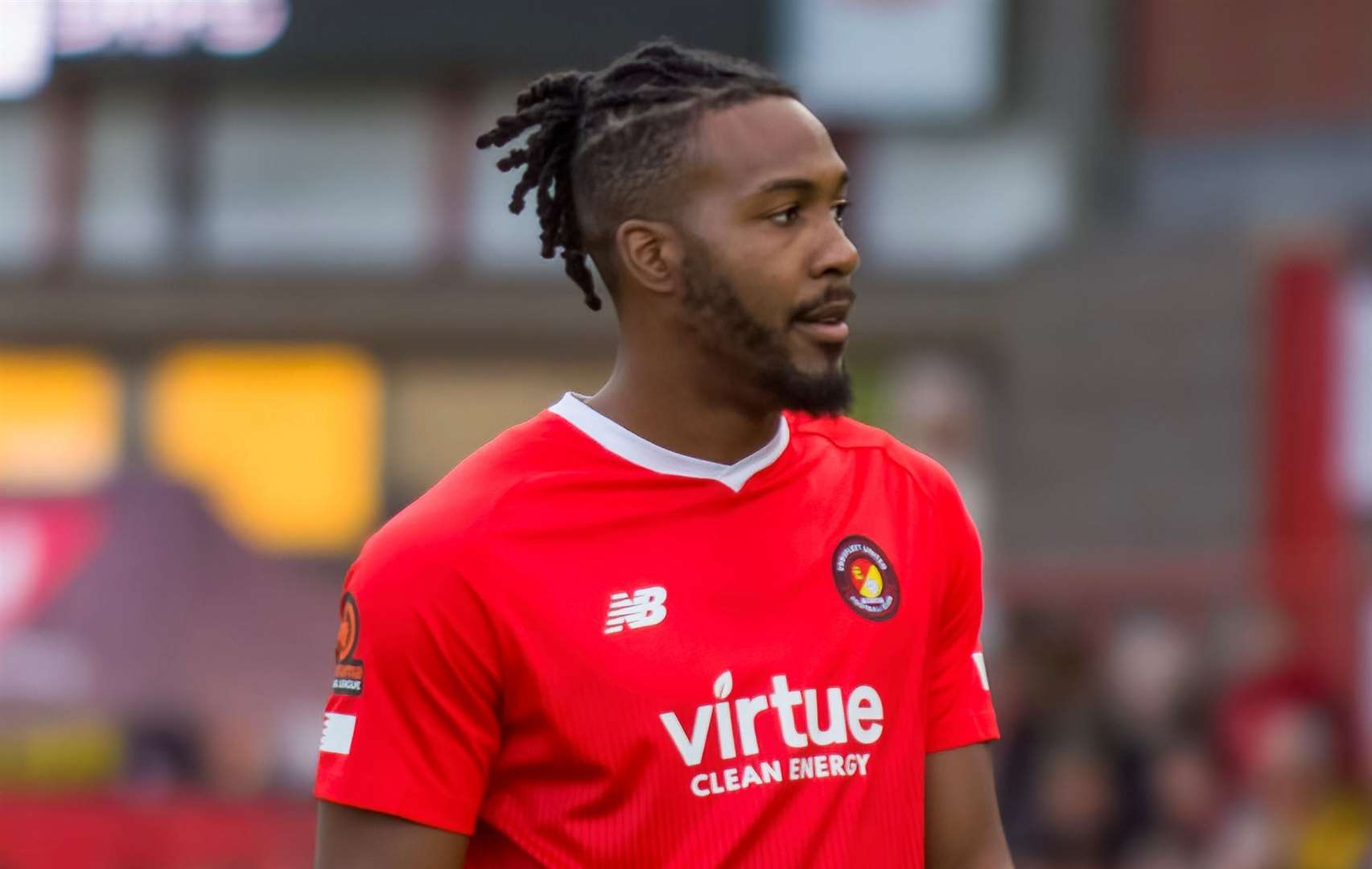 Ebbsfleet striker Dominic Poleon was up against his former club on Saturday. Picture: Ed Miller/EUFC