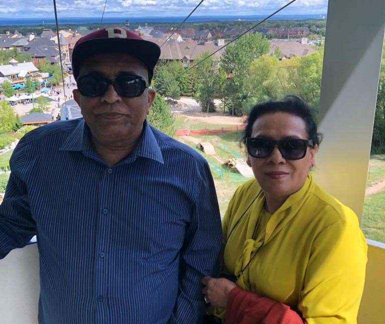 Dr Rahman on holiday with wife Samina Reza