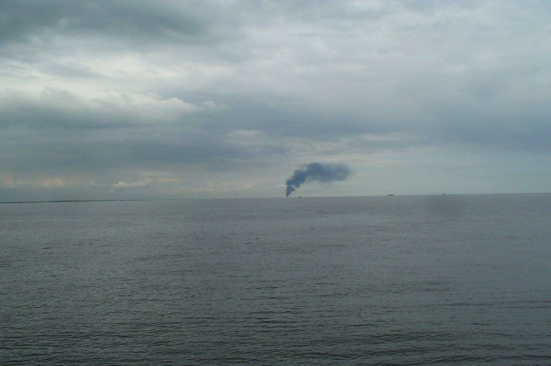 A plume of smoke from Shoeburyness could be seen from the Sheerness seafront