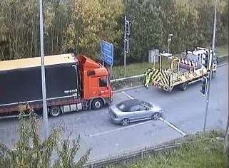 A lorry has been stopped on the M20, junction 10. Picture: Highways England.